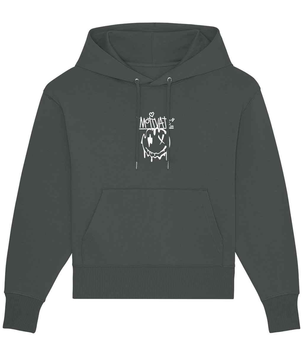 Motivate LDN UNIQUE Smiley Drip White Oversized Hoodie