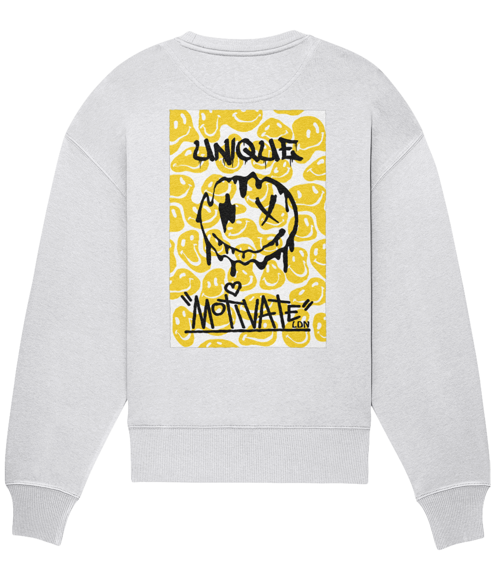 Motivate LDN UNIQUE Smiley Drip Oversize Sweatshirt