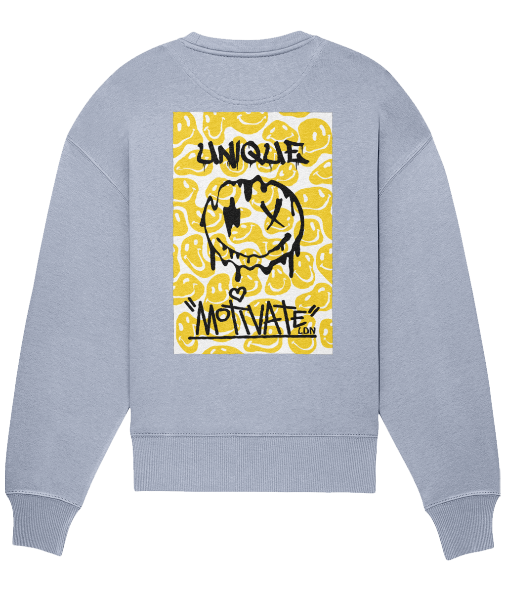 Motivate LDN UNIQUE Smiley Drip Oversize Sweatshirt