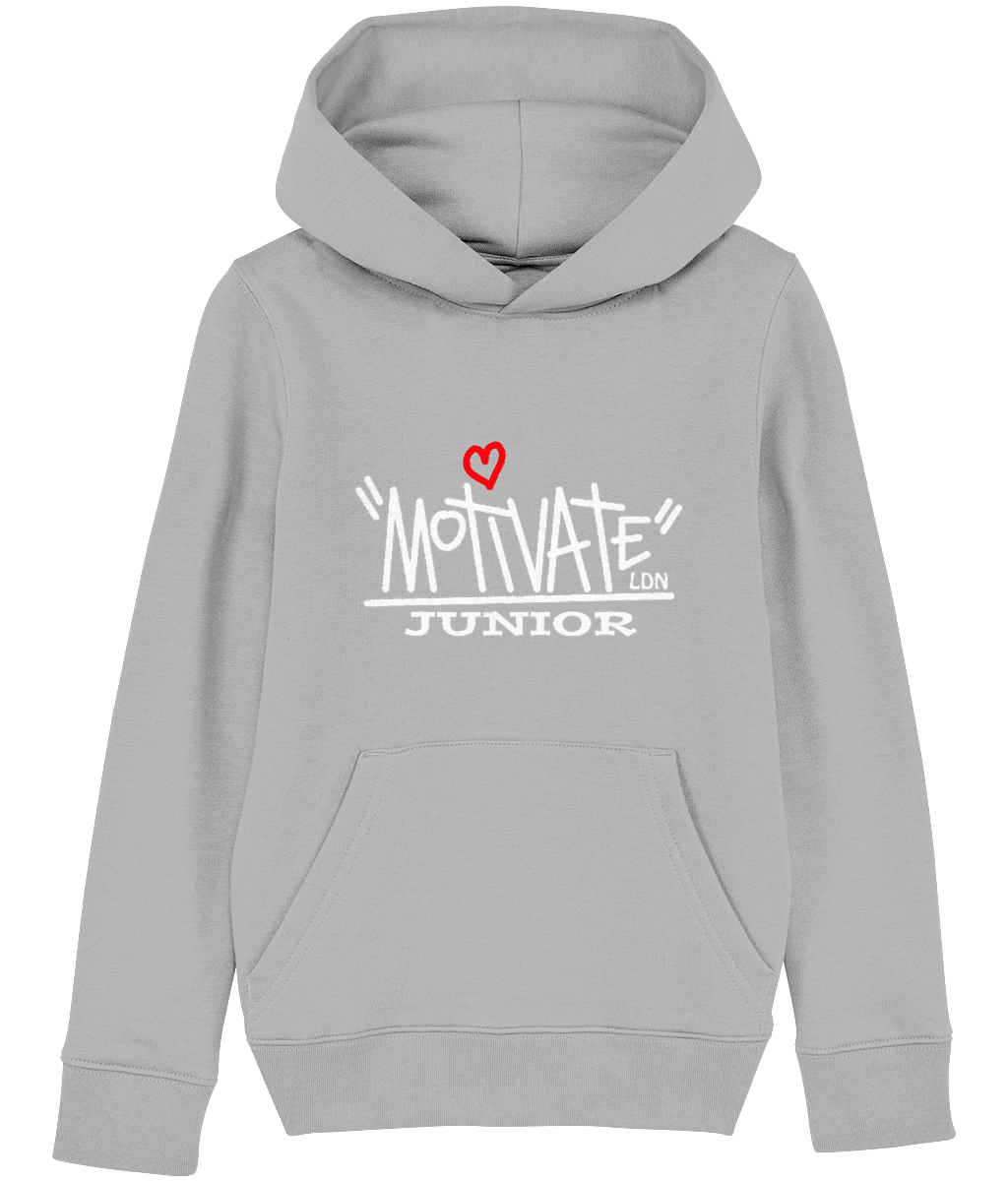 Motivate LDN Junior White Logo Kids Hoodie