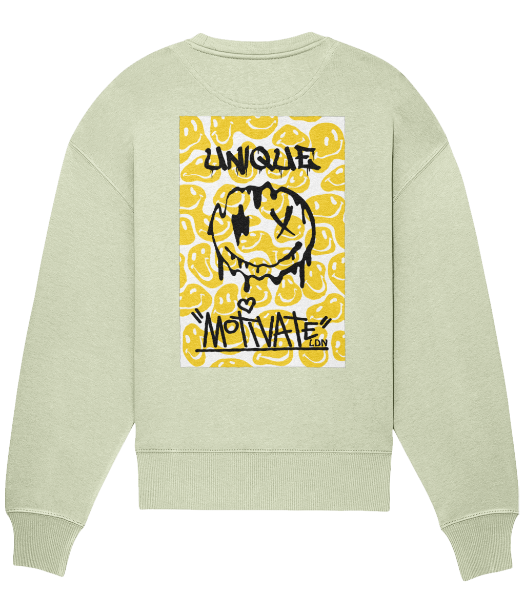 Motivate LDN UNIQUE Smiley Drip Oversize Sweatshirt