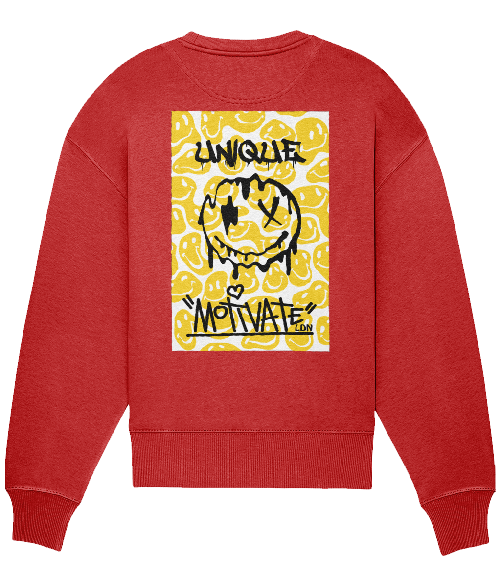 Motivate LDN UNIQUE Smiley Drip Oversize Sweatshirt