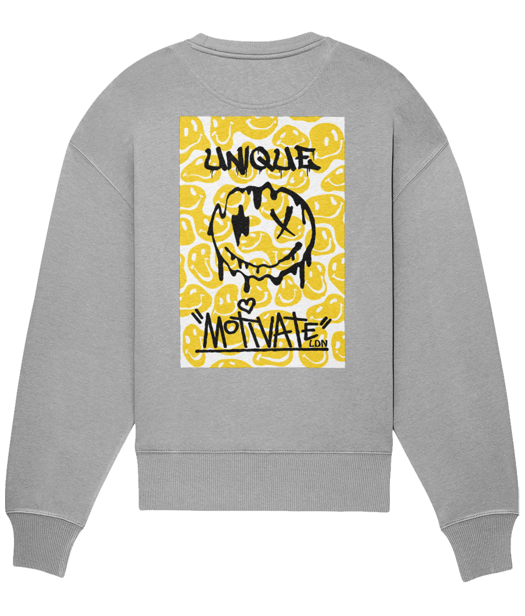 Motivate LDN UNIQUE Smiley Drip Oversize Sweatshirt